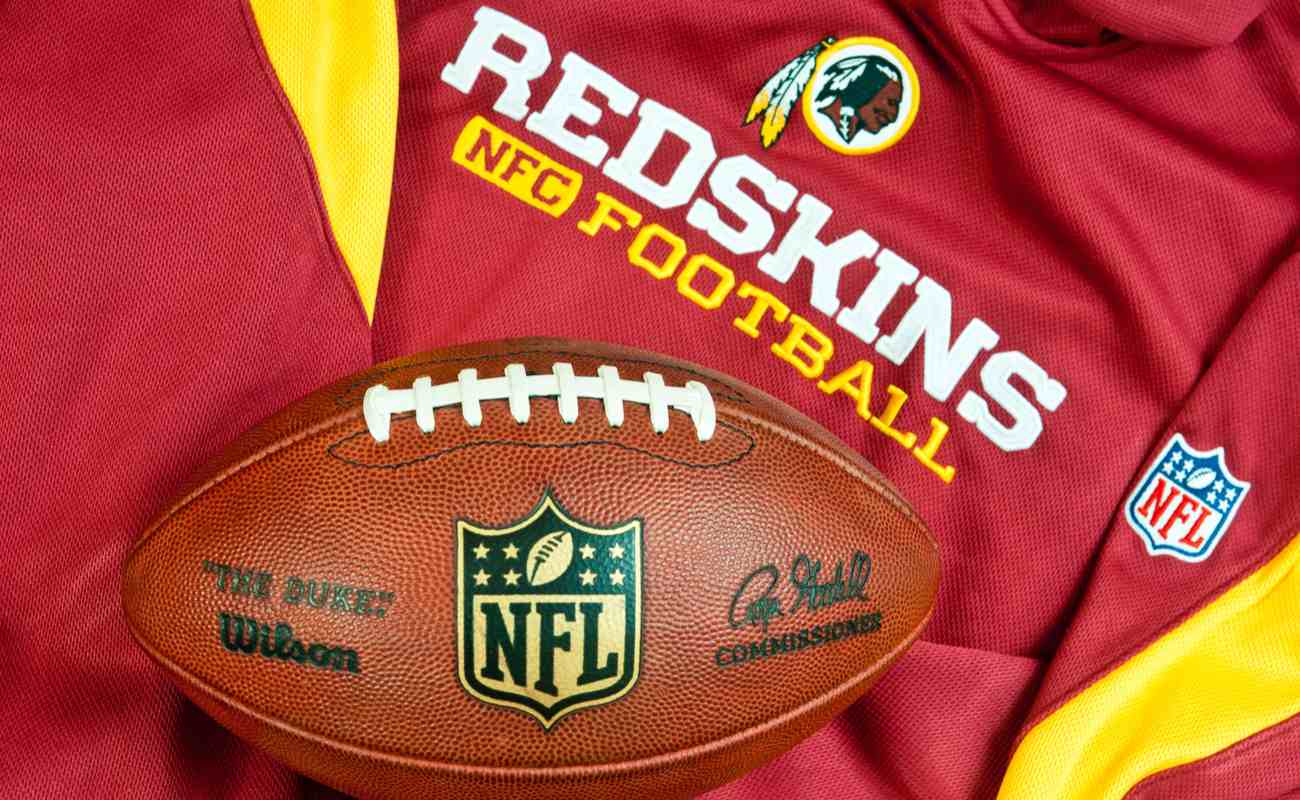 Washington Redskins merchandise with NHL football on top