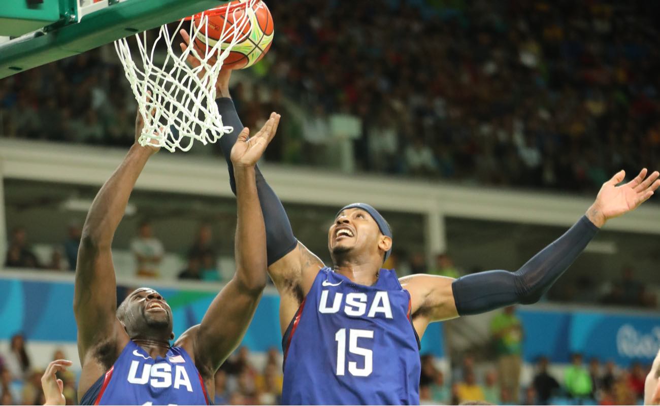 Carmelo Anthony scoring goal at Rio 2016 Olympic Games
