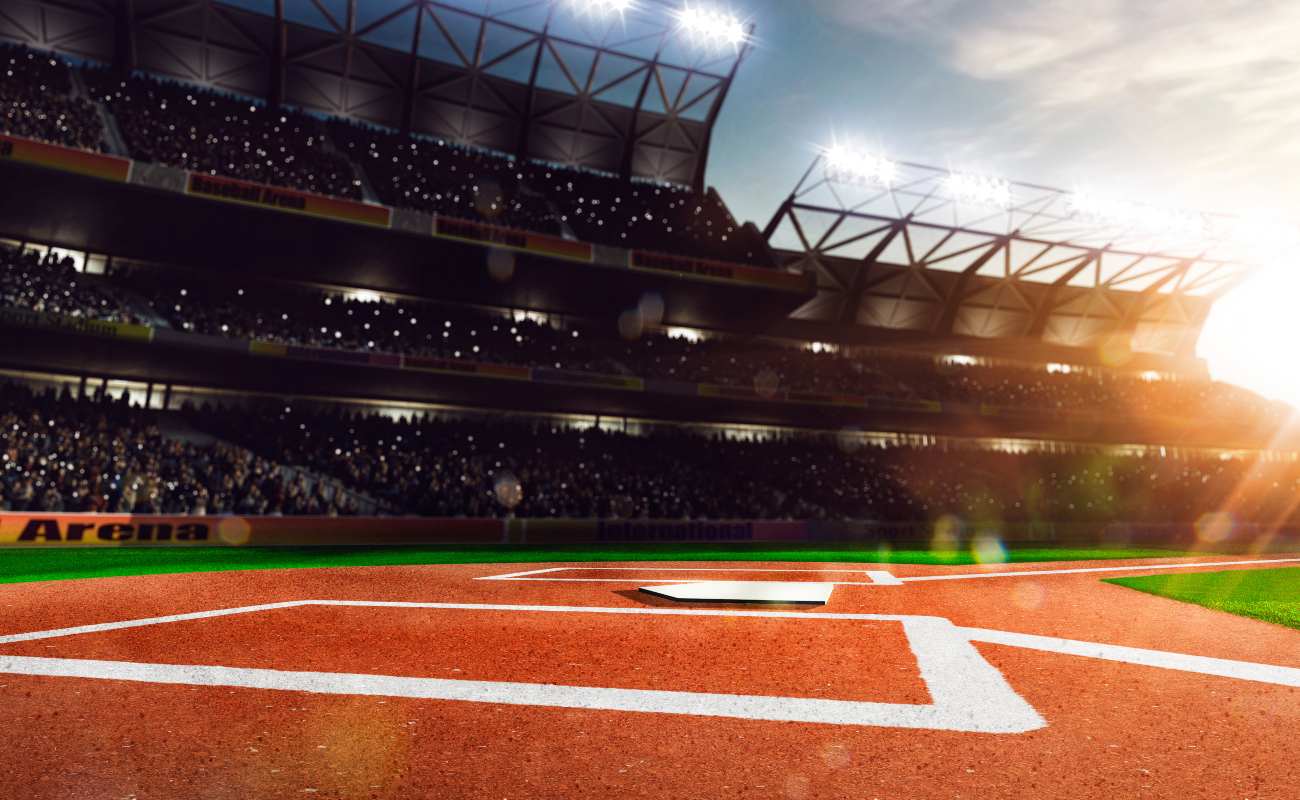 professional baseball grand arena in the sunlight
